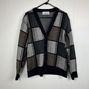 Vintage Eclectic Grandpa Patchwork Cardigan Sweater Size M Grannycore Cottage